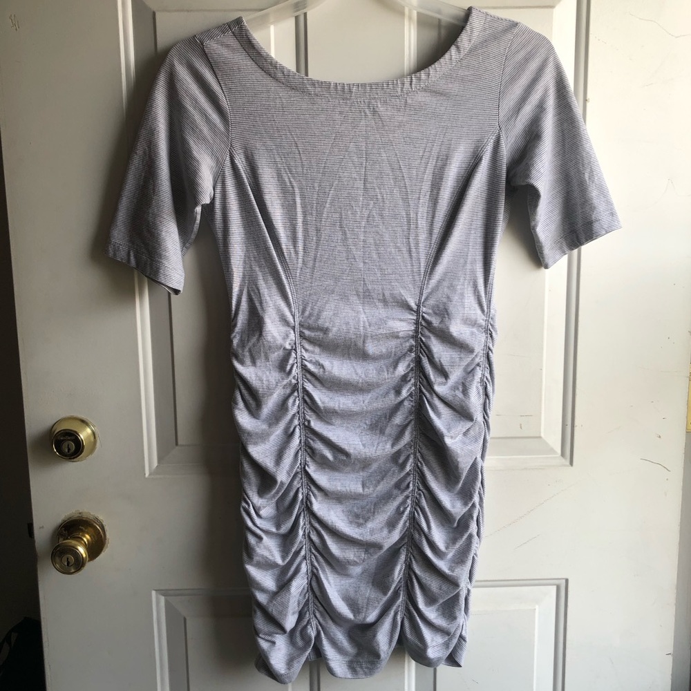 BCBGeneration gray dress with ruffles size M